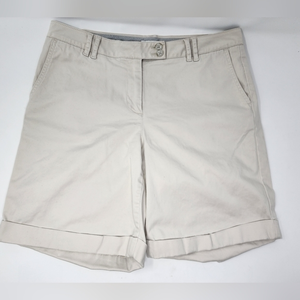 J. Jill Live In Chino Women's Bermuda Khaki‎ Cuffed Stretch Size 8 Shorts